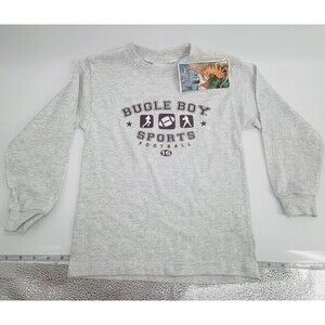 Vintage 1997 Y2K Bugle Boy Sports Youth Medium Gray Long Sleeve Shirt NWT Boys
